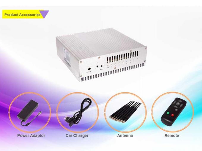 7 Bands 16W Wifi Signal Jammer CDMA / DCS / PCS 110V - 240VAC Power Supply