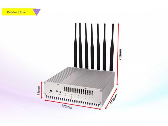 16W Wifi GPS Mobile Network Jammer Device Remote Control 7PCS Omni Antennas