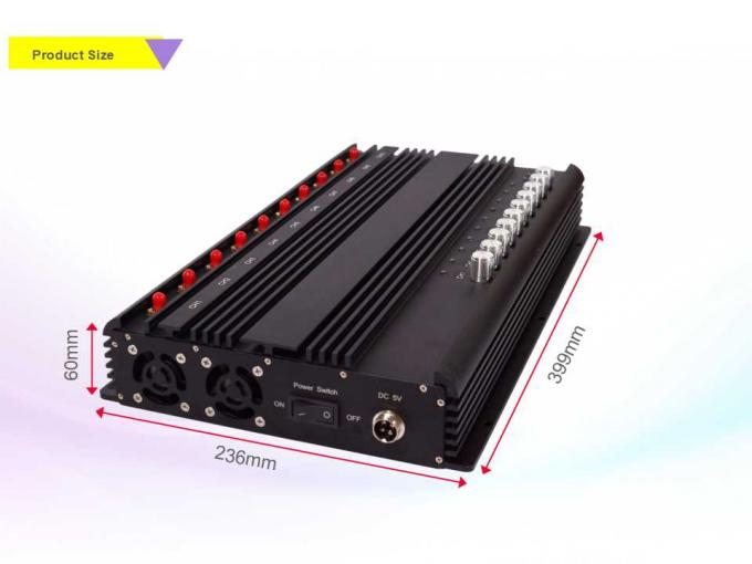 10 Bands Mobile Network Jammer , Cell Blocker Jammer Signal Synchronization System