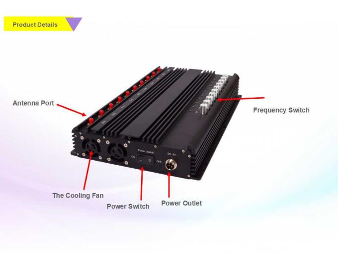 10 Bands GPS Signal Jammer Up To 20W RF Output Power Signal Synchronization System