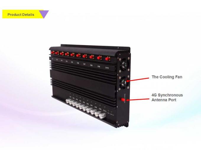 10 Band Cell Phone Signal Jammer Signal Synchronization System Jammer GPS / WIFI