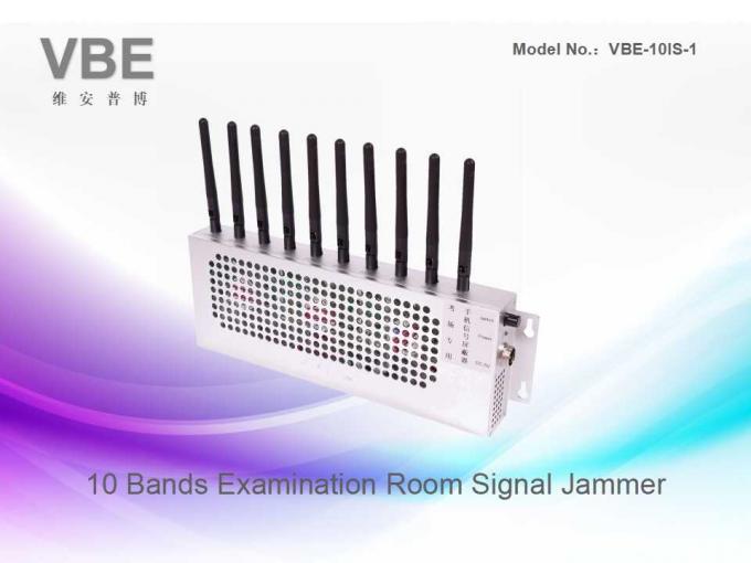 10 Bands Cell Phone Signal Jammer 360 Degree Jamming For Examination Room